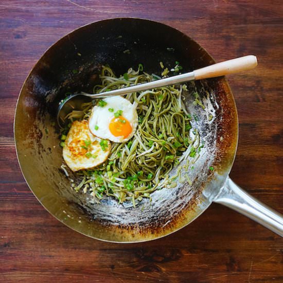Easy Stir-Fried Kale Noodles - Recipe photo by seasaltwithfood