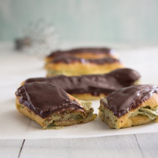 Matcha Eclair. - Recipe photo by passionnebakes