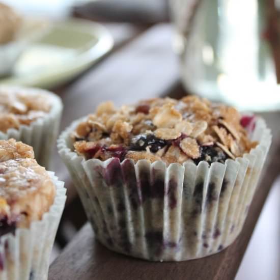Blueberry Oatmeal Streusel Muffins - Recipe photo by Sweet To The Soul