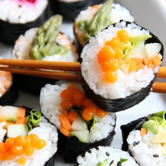 Vegetarian Sushi - Recipe photo by theseasonedtraveler