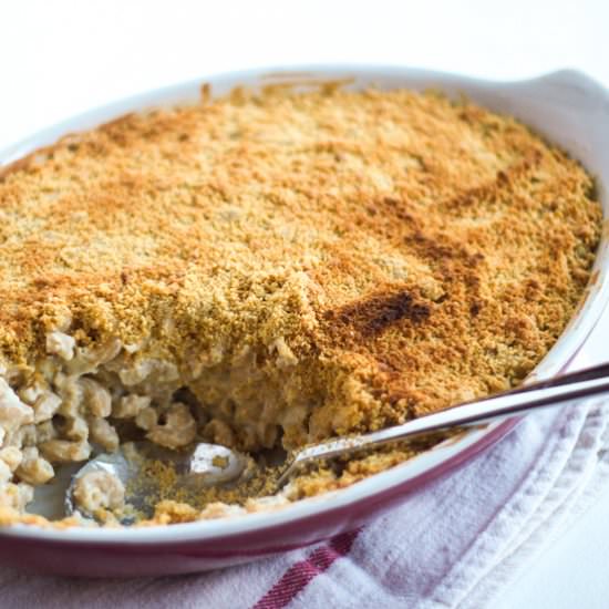 Cauliflower Cashew Pasta Bake - Recipe photo by passtheplants