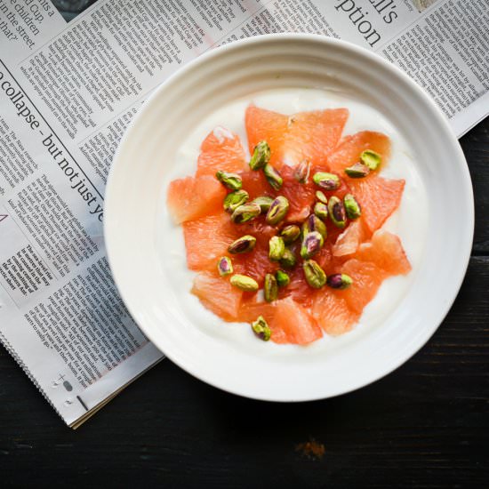 Grapefruit & Pistachio Breakfast - Recipe photo by AFeastForTheEyes
