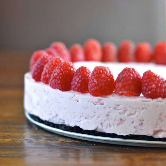 Frozen Raspberry Cheesecake - Recipe photo by Virtually Homemade
