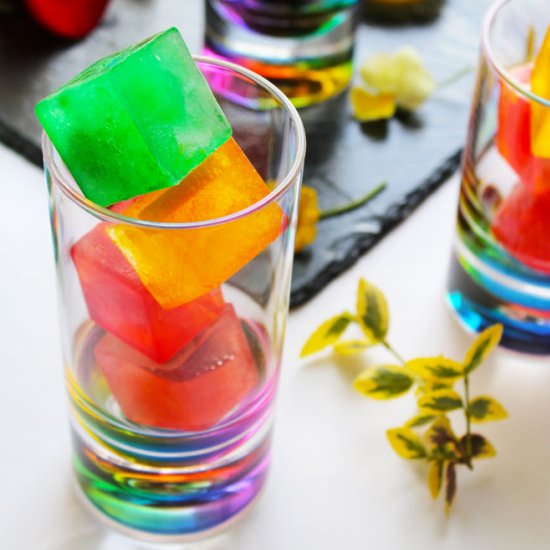 Rainbow Ice Cubes - Recipe photo by jjbegonia