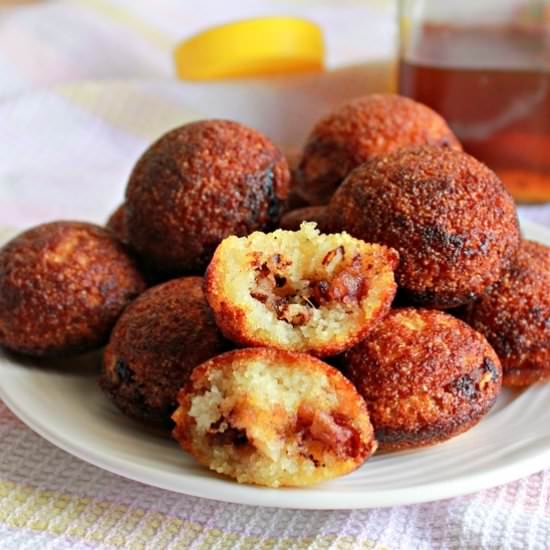 Date Stuffed Semolina Aebelskivers - Recipe photo by Aromatic Cooking