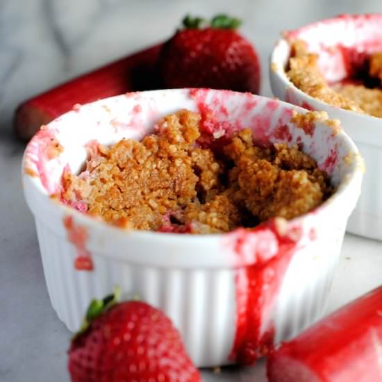 Strawberry Rhubarb Crumble - Recipe photo by TheBlenderist