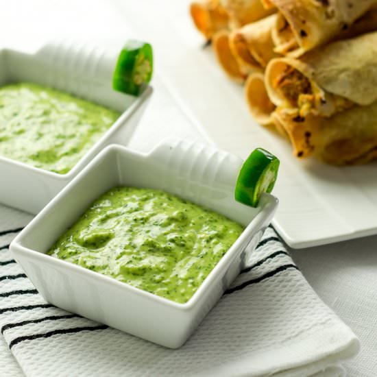 Jalapeño Cilantro Sauce - Recipe photo by Charlene Chan