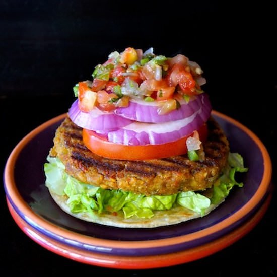 Grilled Split Pea Burger - Recipe photo by cookingontheweekends