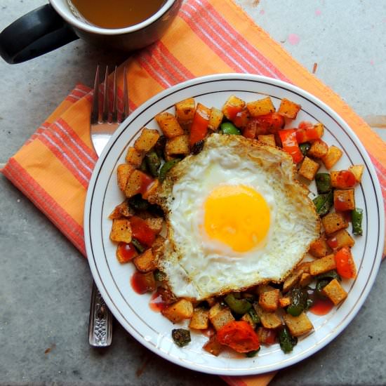 Cajun Potato Hash with Fried Egg - Recipe photo by thesundayfoodapprentice