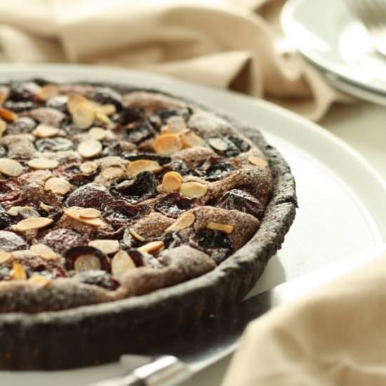 Cherry Chocolate Frangipane Tart - Recipe photo by ScaredyCatKitchen