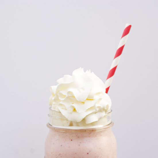 Roasted Strawberry Milkshake - Recipe photo by Cupsandspoonfuls