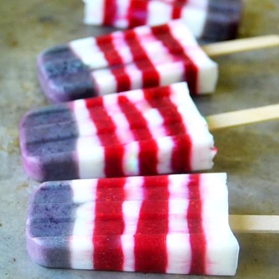 Red White and Blueberry Popsicles - Recipe photo by theviewfromgreatisland