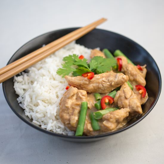 Peanut Chicken - Recipe photo by KitchenSanctuary