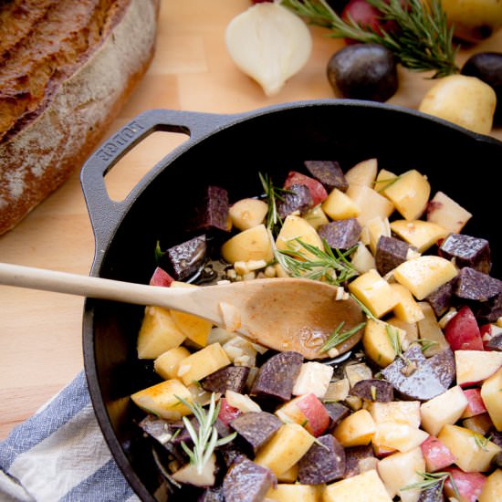Rosemary Potatoes & Poached Eggs - Recipe photo by chalkboardtherapy