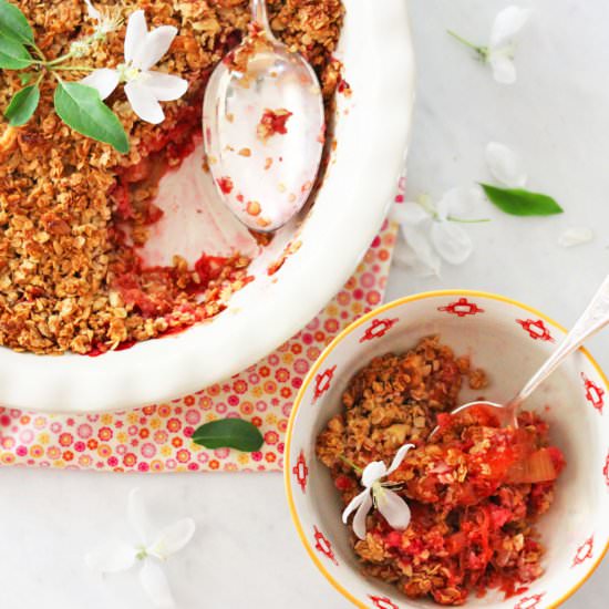 Rhubarb Rose Water Crisp - Recipe photo by cleanwellness