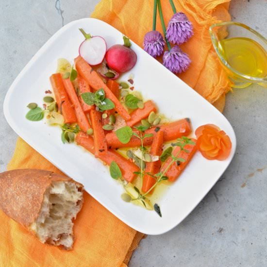 Marinated Carrot Sticks - Recipe photo by oliveoilandlemons