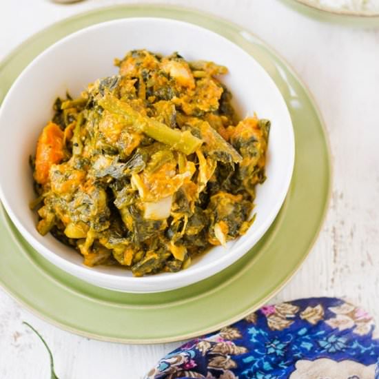Pumpkin and Spinach - Recipe photo by Rumela