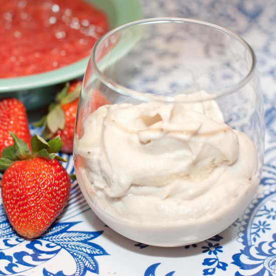Banana Ice Cream & Strawberry Sauce - Recipe photo by servedfromscratch