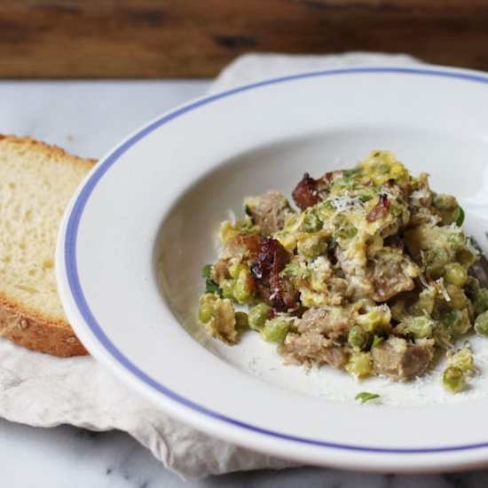 Baked Lamb with Eggs, Cheese + Peas - Recipe photo by food52
