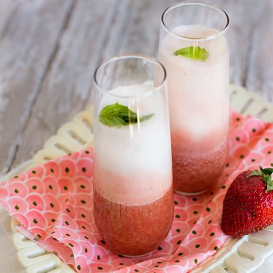 Strawberry Basil Bellini - Recipe photo by carolinagirlcooks