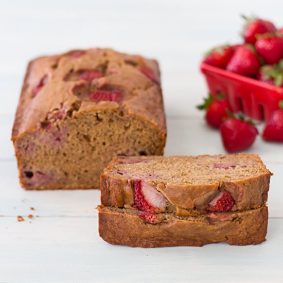 Roasted Strawberry Banana Bread - Recipe photo by brighteyedbaker