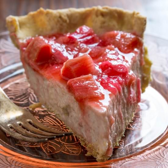 Light Rhubarb Chai Cream Pie - Recipe photo by healthy seasonal recipes