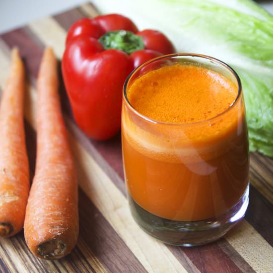 Red Pepper Butternut Juice - Recipe photo by the pescetarian and the pig