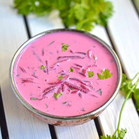 Beetroot Raita - Recipe photo by Indian Khana