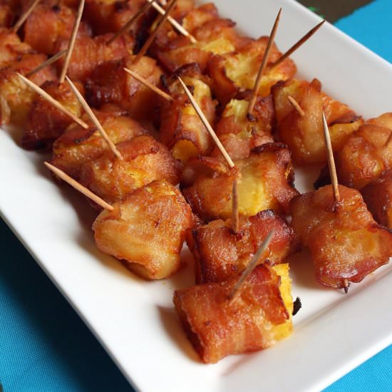 Bacon Wrapped Pineapple Bites - Recipe photo by melissascuisine