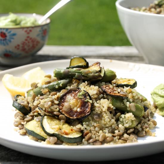 Lemon Quinoa & Avocado-Basil cream - Recipe photo by NaturallySassy