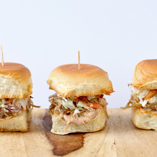 Kalua Pig Sliders with Coleslaw - Recipe photo by perpetuallyhungry