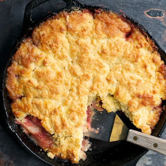 Strawberry & Rhubarb Crumble - Recipe photo by newsouthfoodco