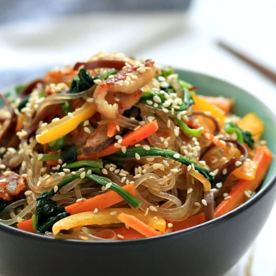 Korean Stir-Fried Noodles - Recipe photo by mybarecupboard