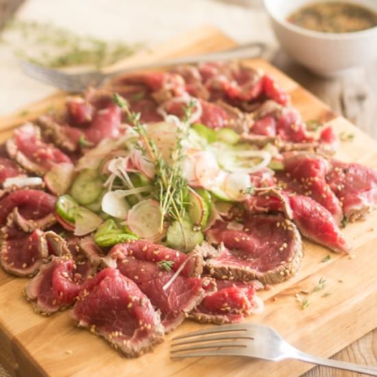 Beef Tataki for Two - Recipe photo by The Healthy Foodie