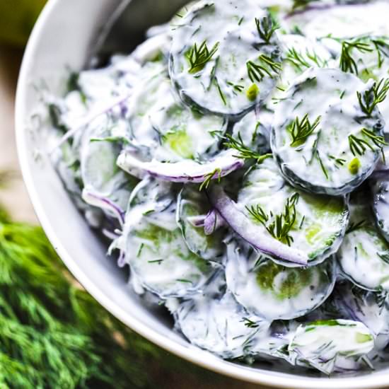 Turkish Cucumber Salad - Recipe photo by Feasting at Home