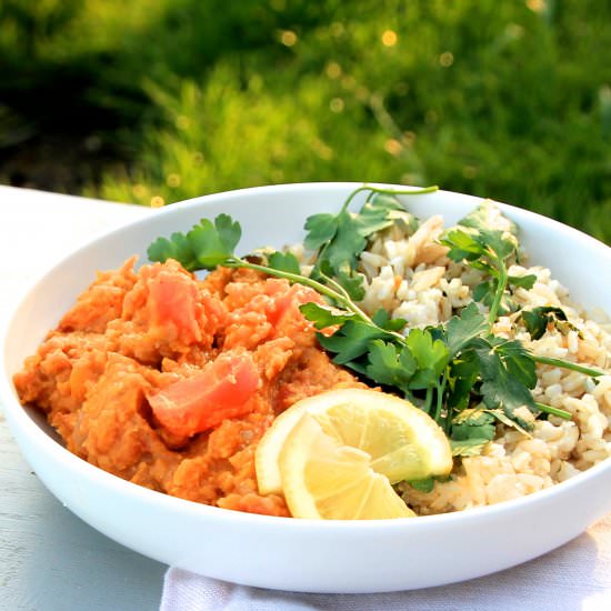 Lentil, Squash & Coconut Curry - Recipe photo by NaturallySassy