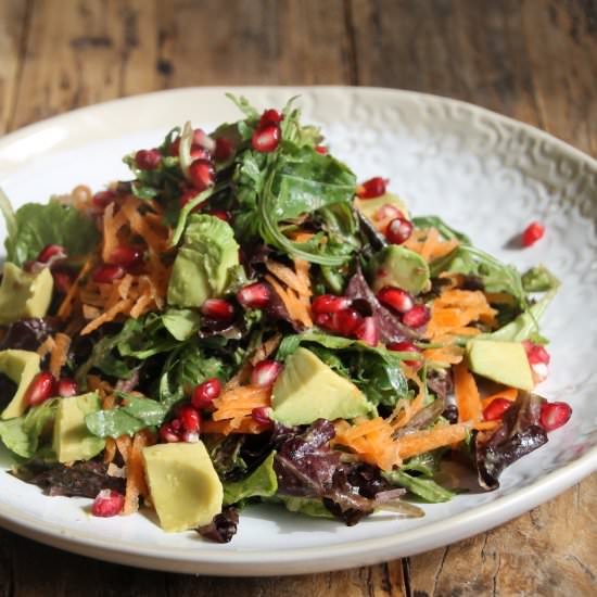 Avocado, Carrot & Pomegranate Salad - Recipe photo by NaturallySassy