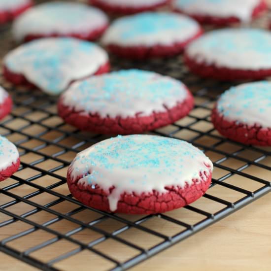 ‘Murica Red Velvet Cake Mix Cookies - Recipe photo by EricasRecipes