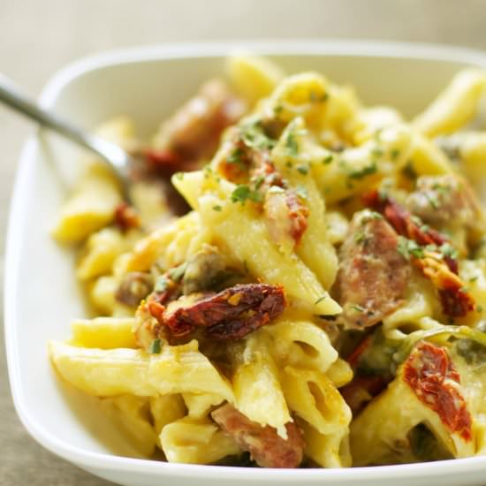 Crockpot Sausage Penne Pasta - Recipe photo by slowcookergourmet