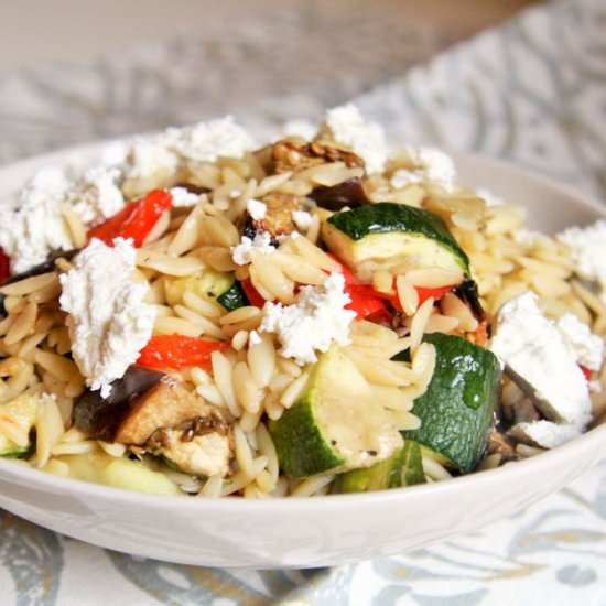 Orzo with Roasted Vegetables - Recipe photo by thetastybite