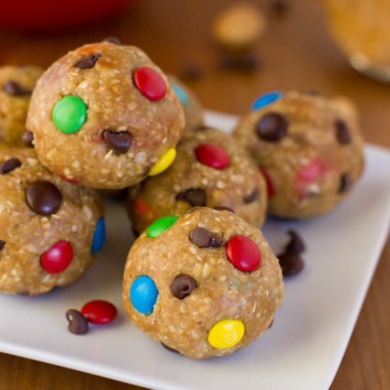 Monster Cookie Dough Energy Bites - Recipe photo by Life Made Simple