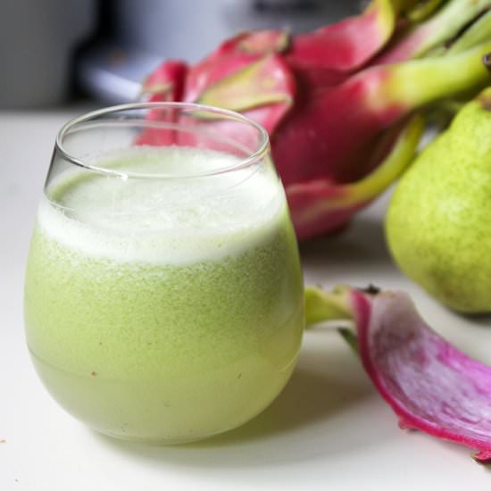 Dragon Fruit Pear Juice - Recipe photo by the pescetarian and the pig