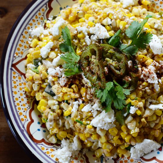 Esquites | Mexican Corn Salad - Recipe photo by apronclad
