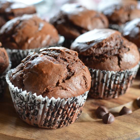 Quadruple Chocolate Muffins - Recipe photo by apronclad