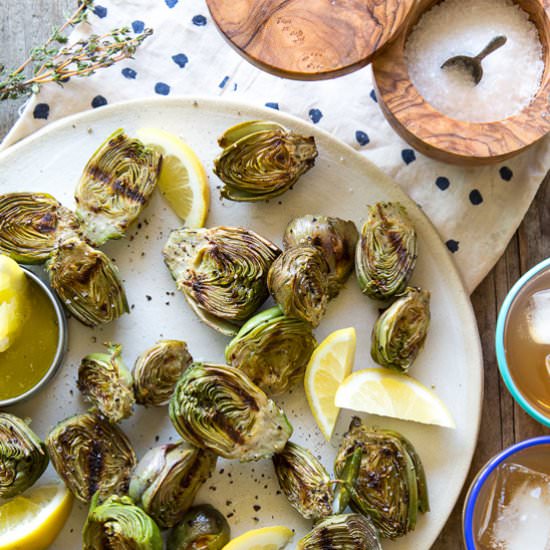 Grilled Baby Artichokes - Recipe photo by gdalkin