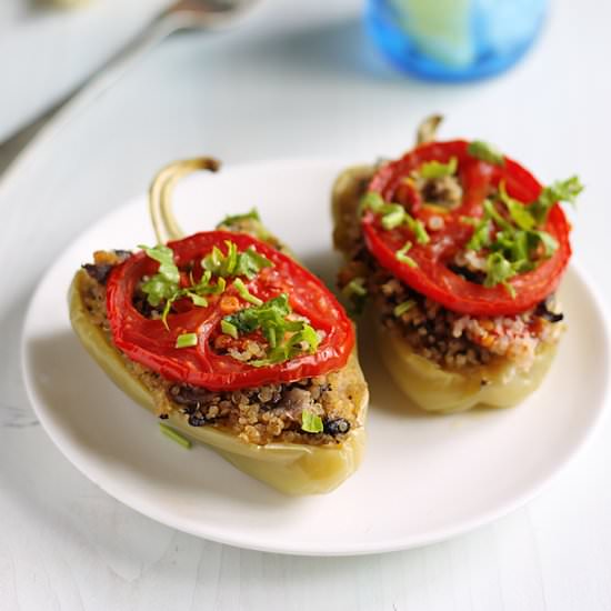 Vegan Quinoa Stuffed Peppers - Recipe photo by sogoodblog