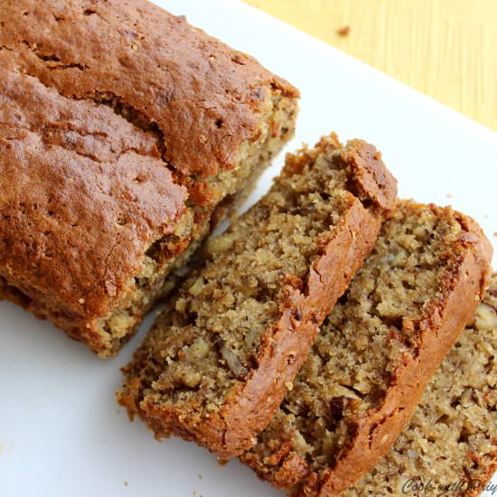 Banana & Walnut Cake (Eggless) - Recipe photo by Priyanka Verma