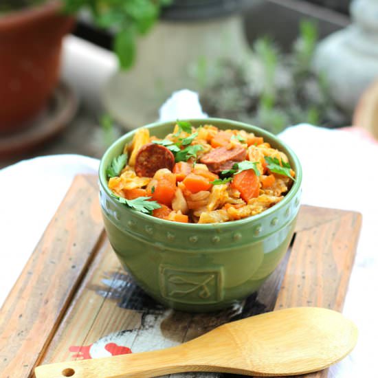 Cabbage Stew with Chorizo - Recipe photo by a lemon tree cafe