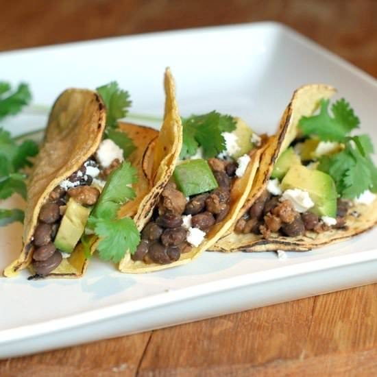 Chorizo Black Bean Tacos - Recipe photo by Circle B Kitchen