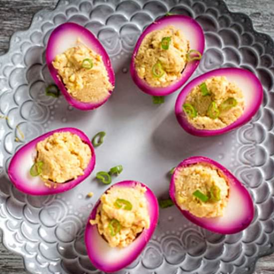 Beet Pickled Eggs - Recipe photo by SisBoomBlog